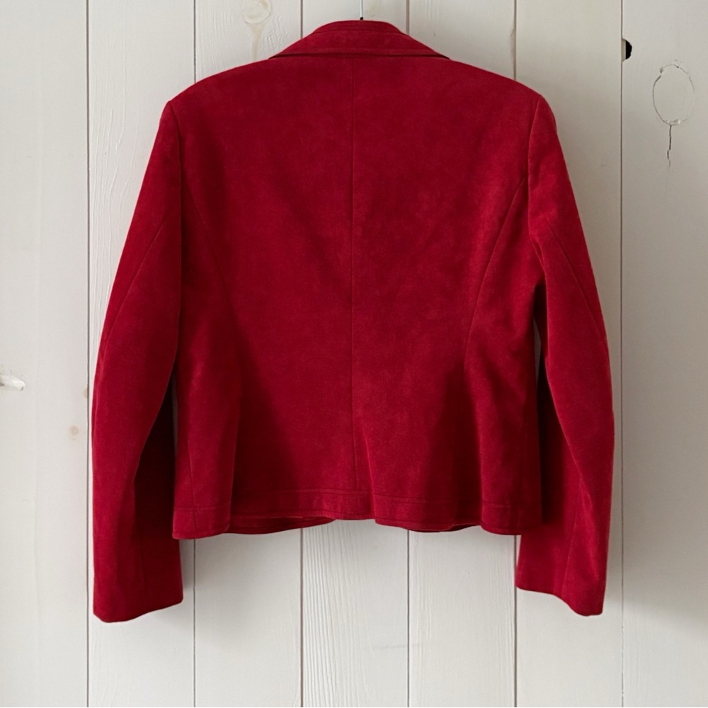 Vintage Brodkin UltraSuede Rich Red BlazerJacket Size 14 Large - Picture 8 of 13